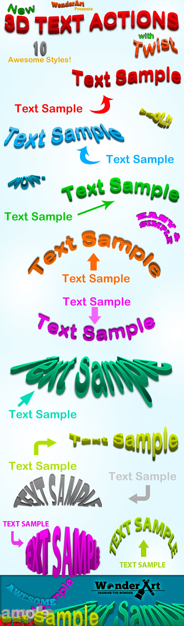 3D Warped Text Action