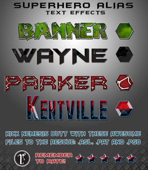 SUPER HERO text styles SUPER HERO text styles