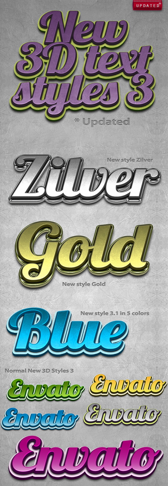 New 3D Text Styles #3 - Text Effects Styles