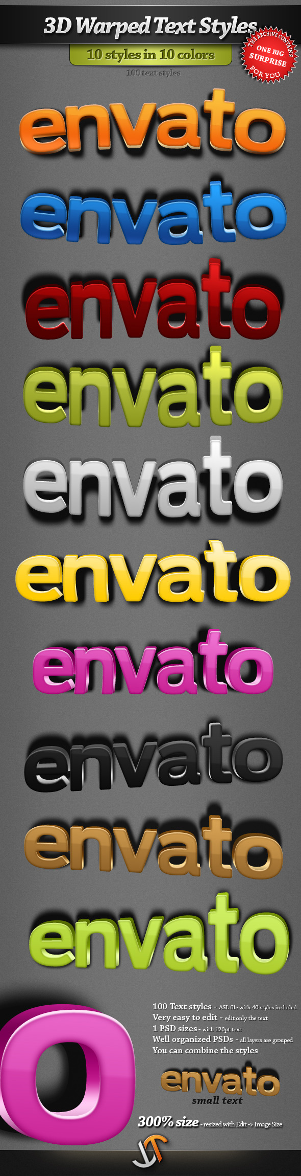 3D Warped Text Styles