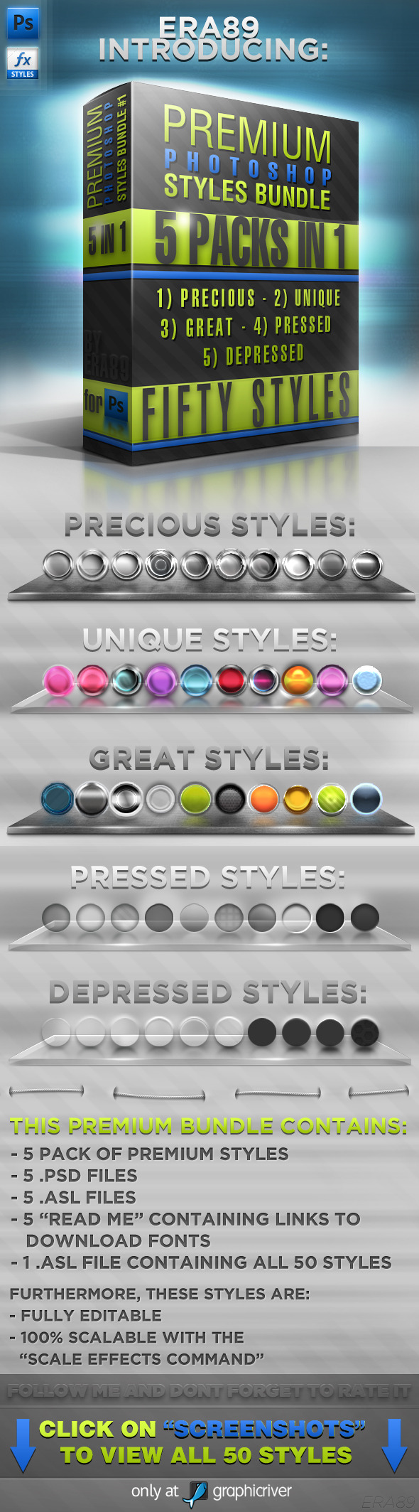 Photoshop Styles BUNDLE #1 Photoshop Styles BUNDLE #1