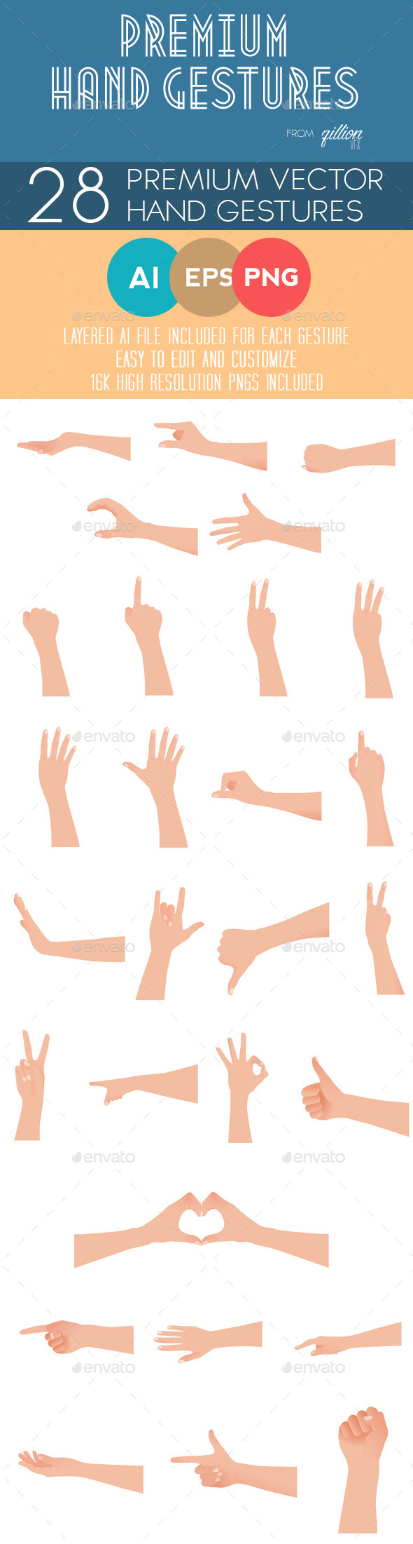 GraphicRiver Premium Hand Gestures 8784093 GraphicRiver Premium Hand Gestures 8784093