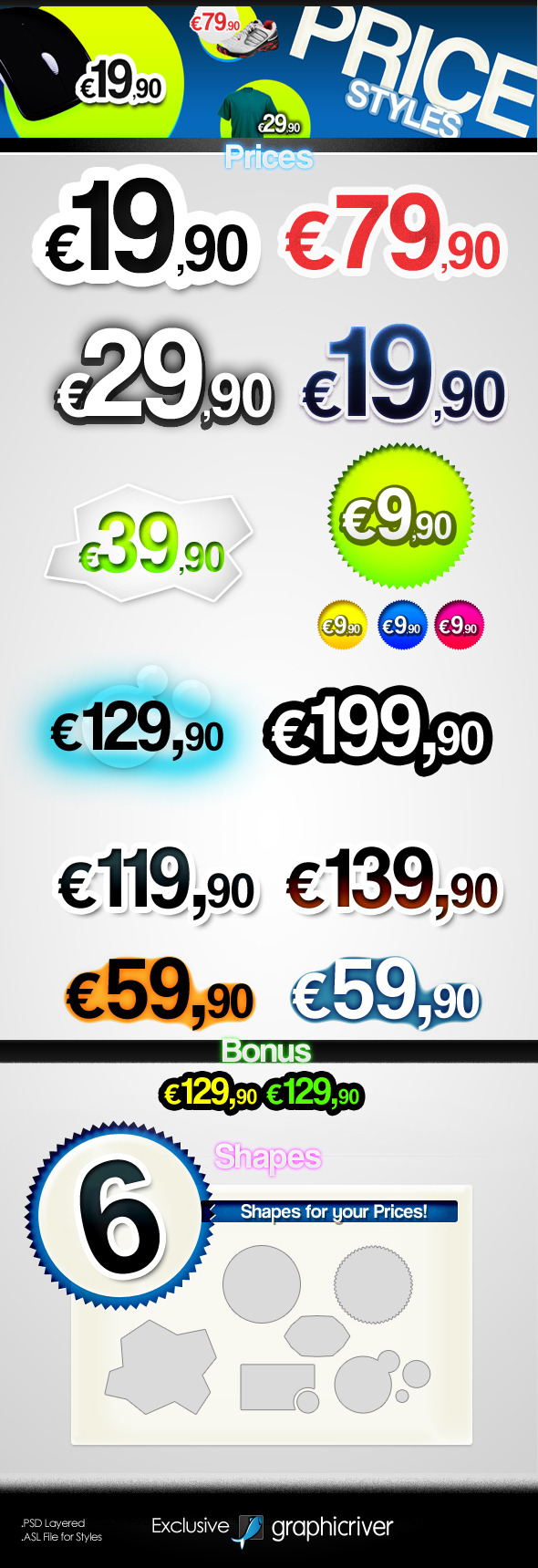 Prices Text Styles Prices Text Styles