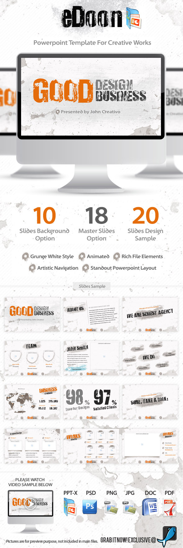 eDoon Powerpoint Template For Creative Works eDoon Powerpoint Template For Creative Works