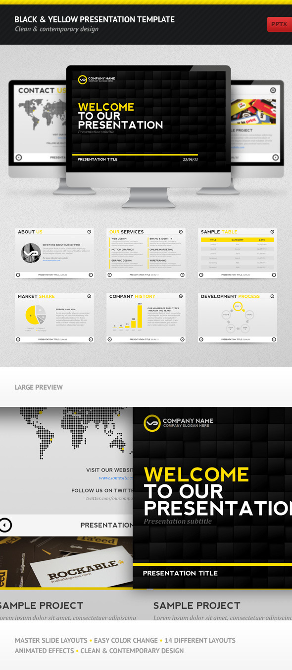 Black & Yellow Presentation Template GraphicRiver