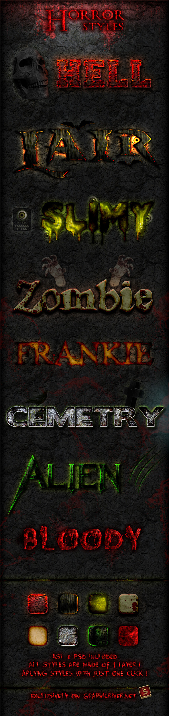 Horror Photoshop Styles - Text Effects Styles