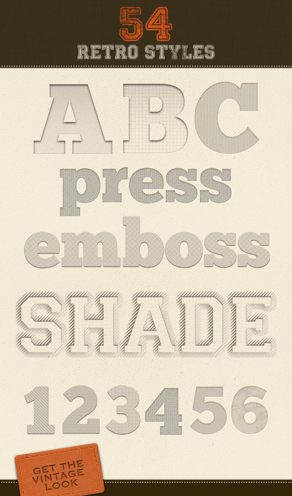56 Retro Layer Styles - Text Effects Styles