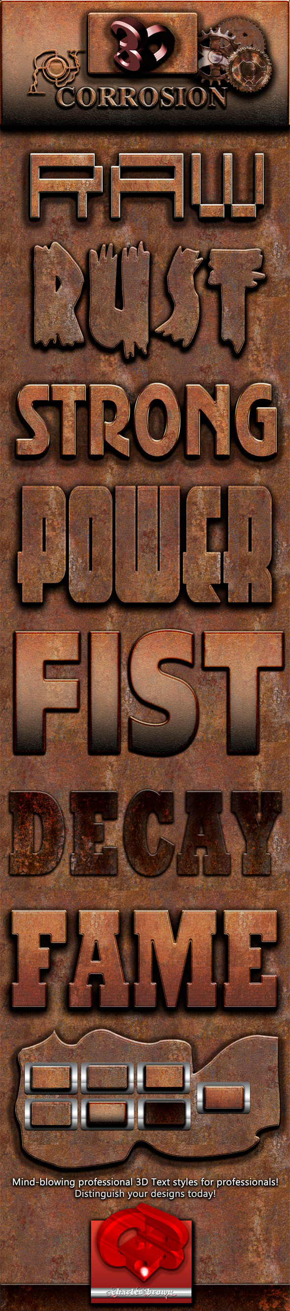 3D Corrosion Text Styles - Text Effects Styles