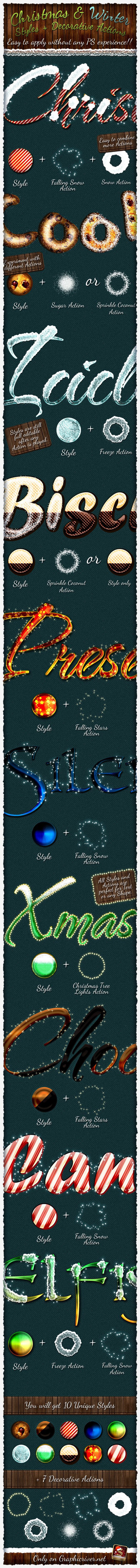 Christmas And Winter Styles + Actions - Text Effects Styles