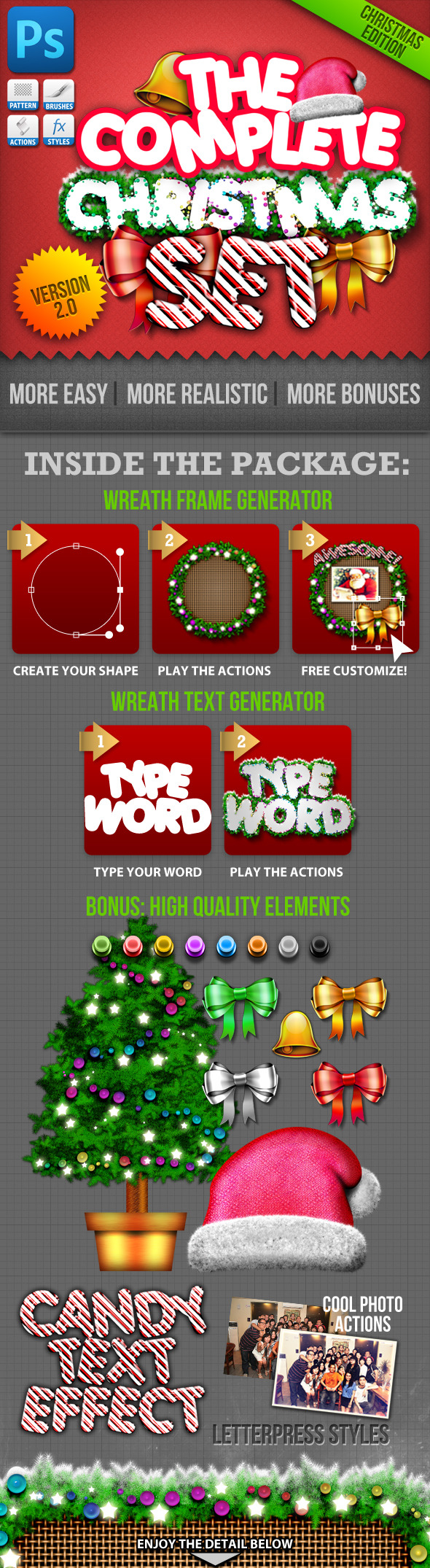 Christmas Generator Set Actions and Text Styles Christmas Generator Set Actions and Text Styles