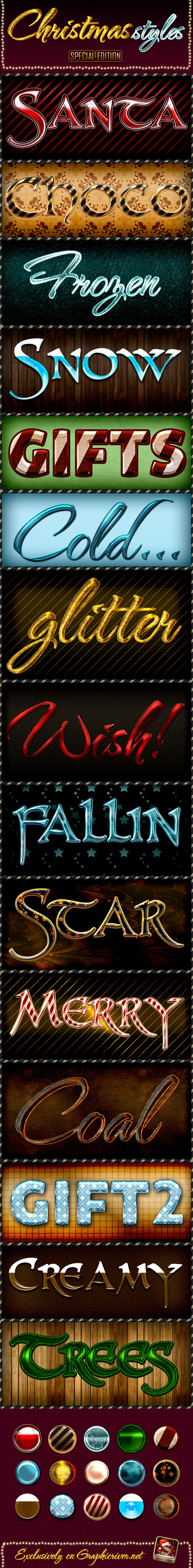 Christmas Photoshop Styles - Text Effects Styles