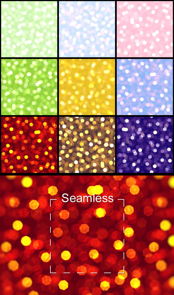 Nine Abstract Seamless Bokeh Backgrounds Set 2 Nine Abstract Seamless Bokeh Backgrounds Set 2