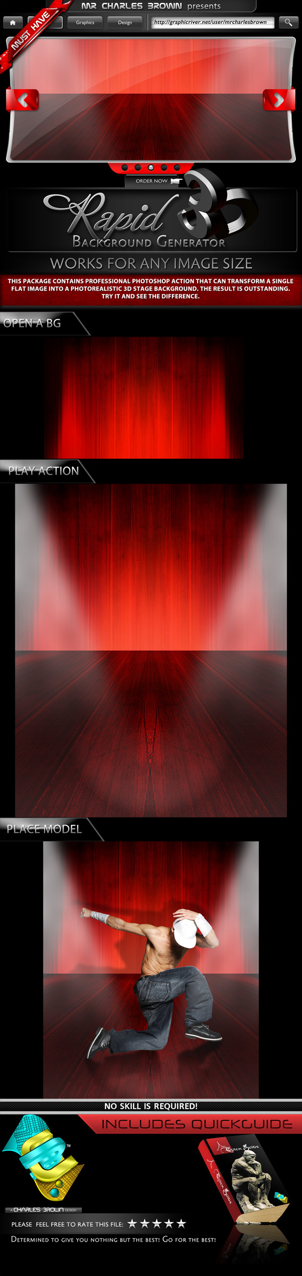 Rapid 3D Background Generator - Photo Effects Actions