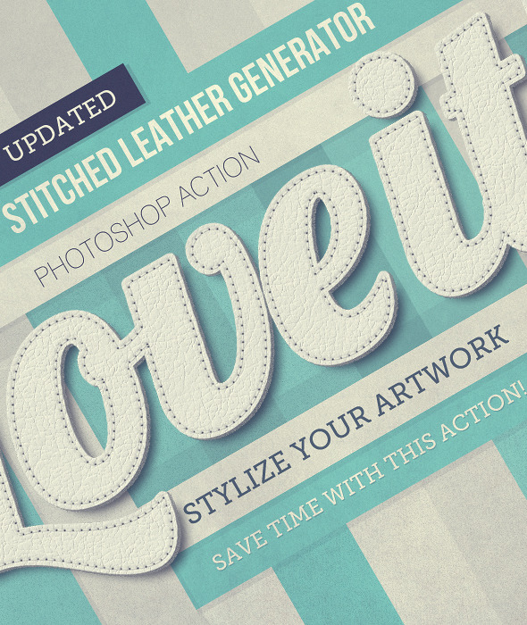 Stitched Leather Generator - Text Effects Actions