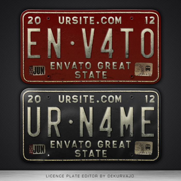 license plate editor by dekurvajo graphicriver license plate editor by dekurvajo graphicriver