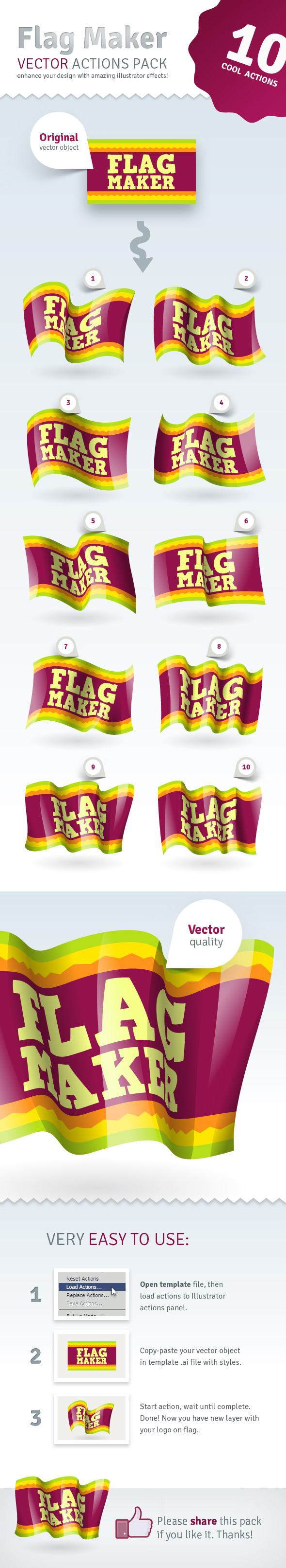 Vector Flag Maker - Illustrator Actions Pack - Actions Illustrator