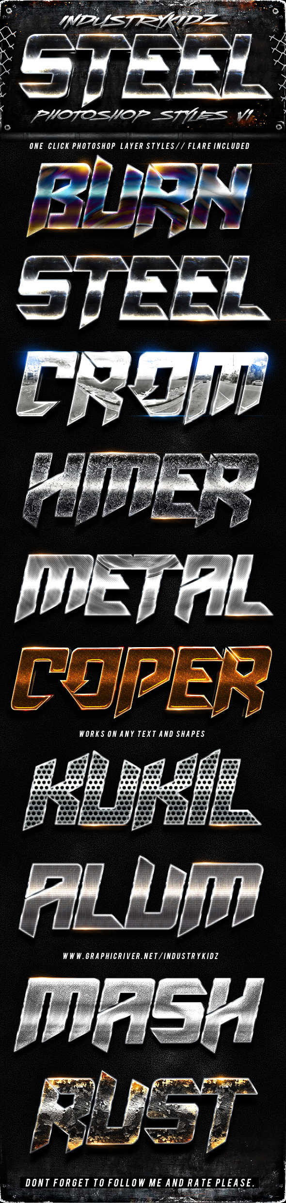 Steel Photoshop Layers Styles V1