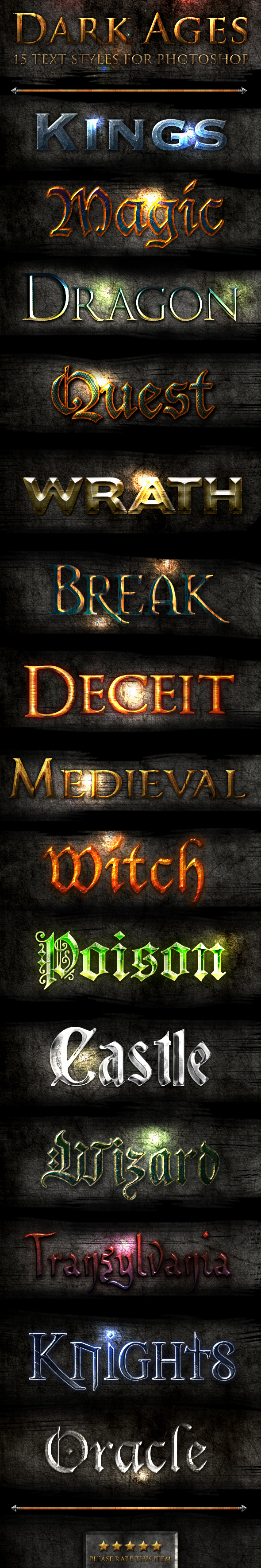 Dark Ages - Photoshop Text Styles - Text Effects Styles