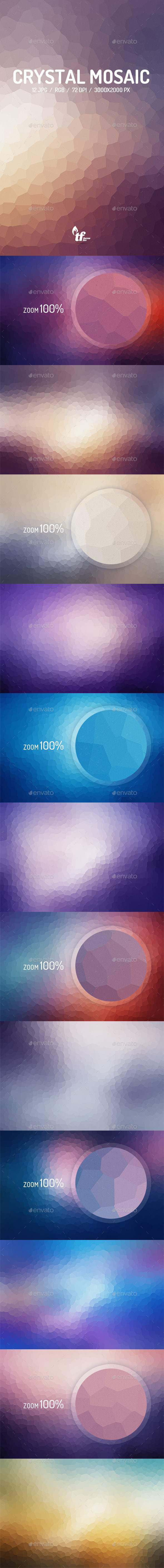 GraphicRiver Crystal Mosaic Backgrounds 8791095 GraphicRiver Crystal Mosaic Backgrounds 8791095
