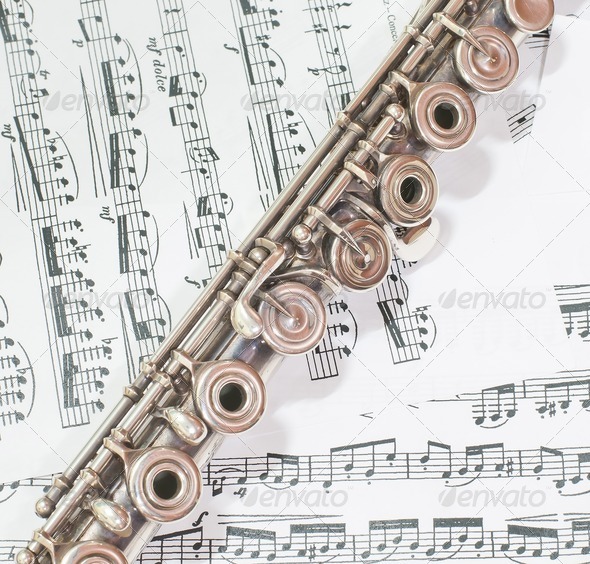 flute on sheet music