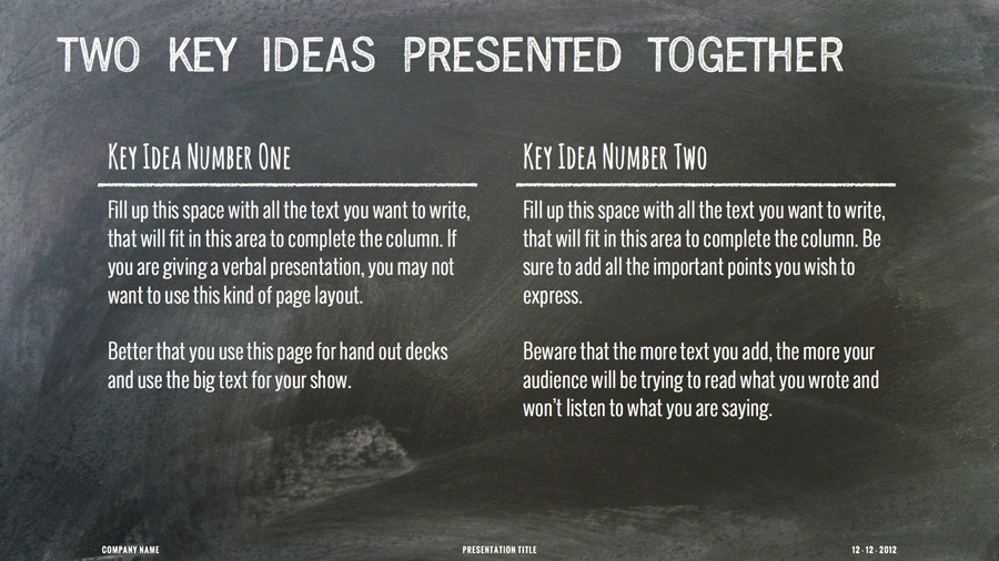 Chalk Dust Keynote Presentation Template by 83MUNKIS GraphicRiver