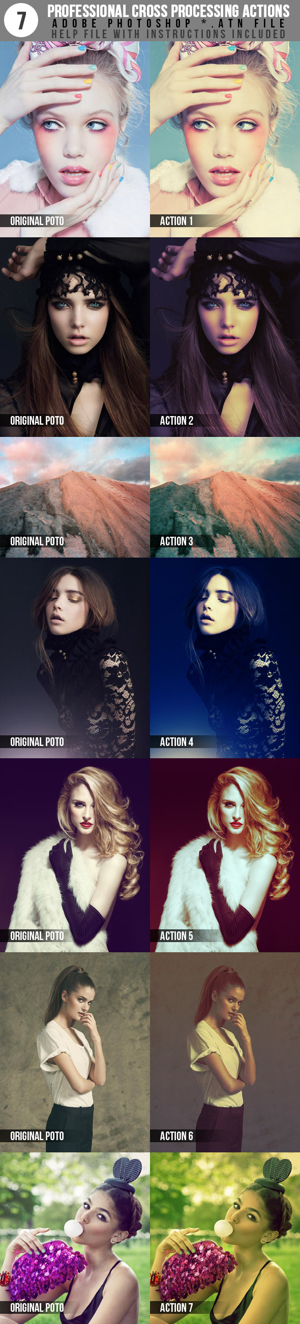 7 Professional Cross Processing Photo Actions - Photo Effects Actions