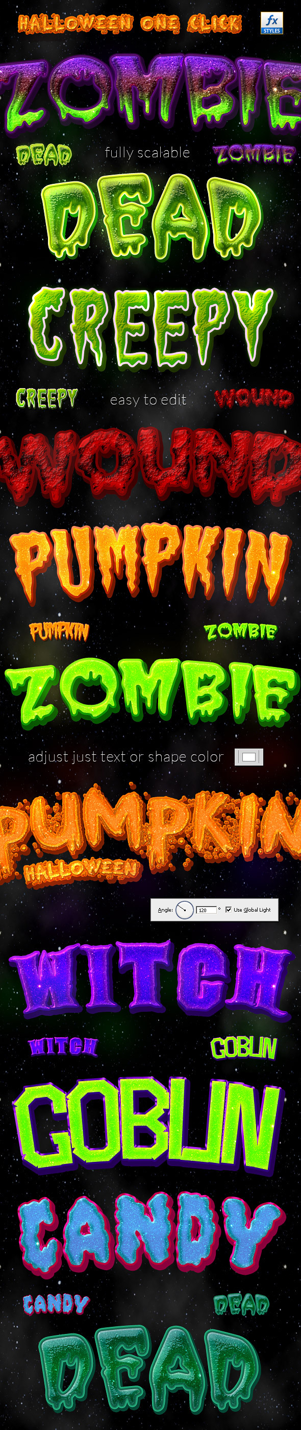 Halloween One Click Layer Styles