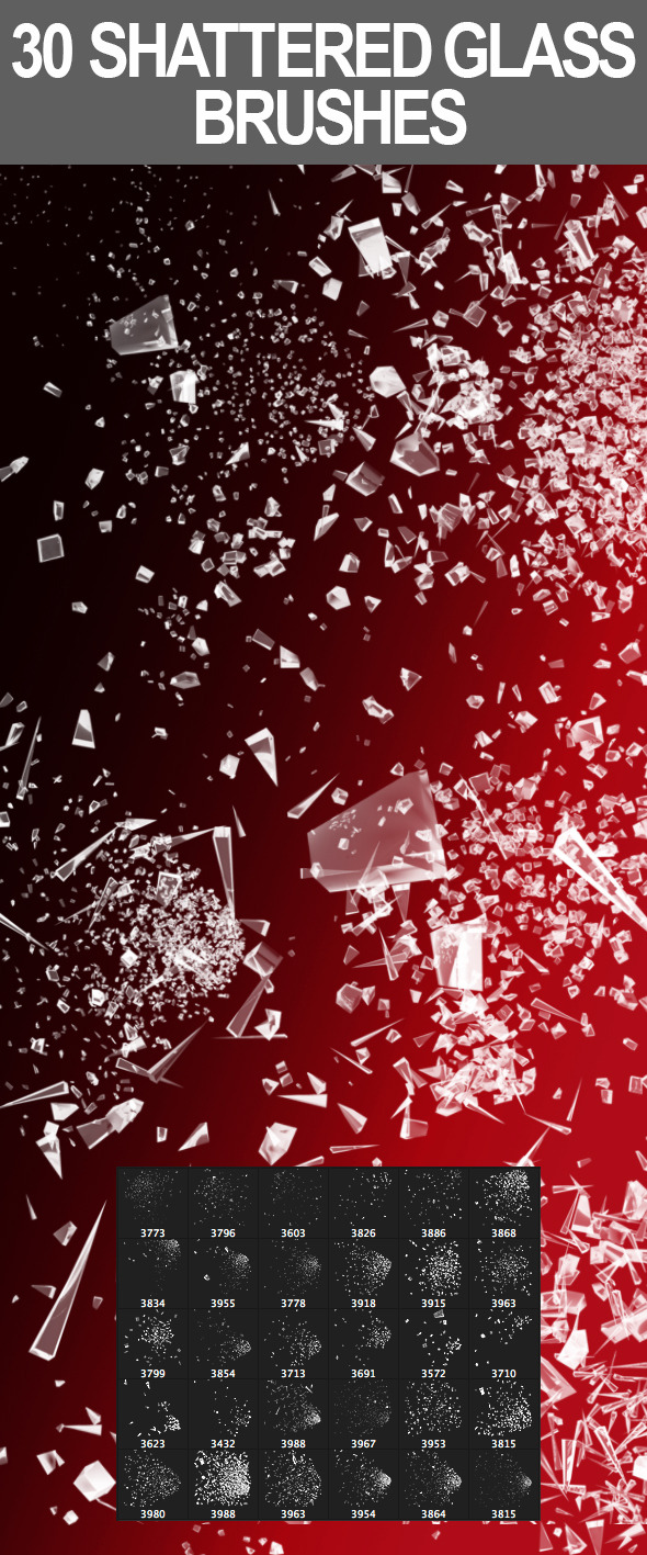 30 Shattered Glass Brushes 30 Shattered Glass Brushes