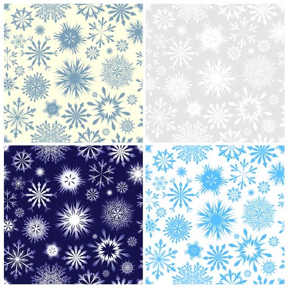 Snowflake Seamless Pattern Set Snowflake Seamless Pattern Set