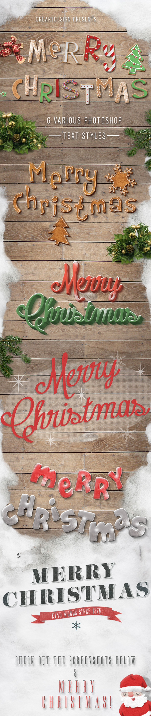 Christmas Text Effects And Styles for Photoshop