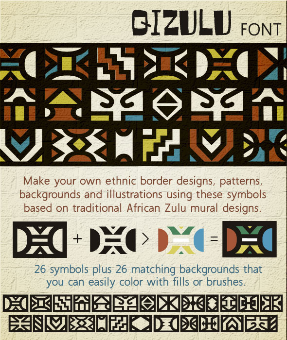 Qizulu Africa Zulu Ethnic Symbols Font Qizulu Africa Zulu Ethnic Symbols Font