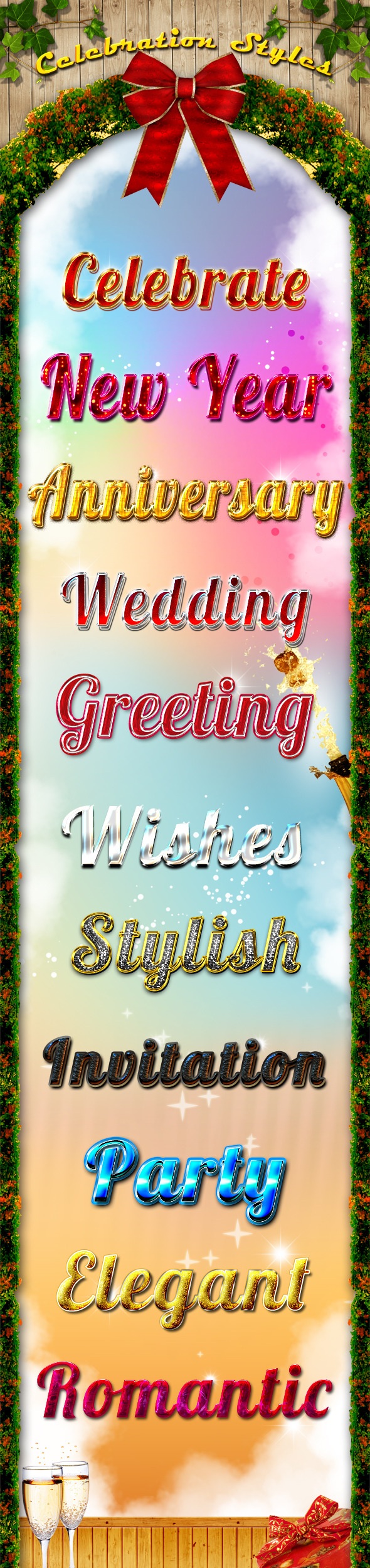 Celebration Styles - Text Effects Styles