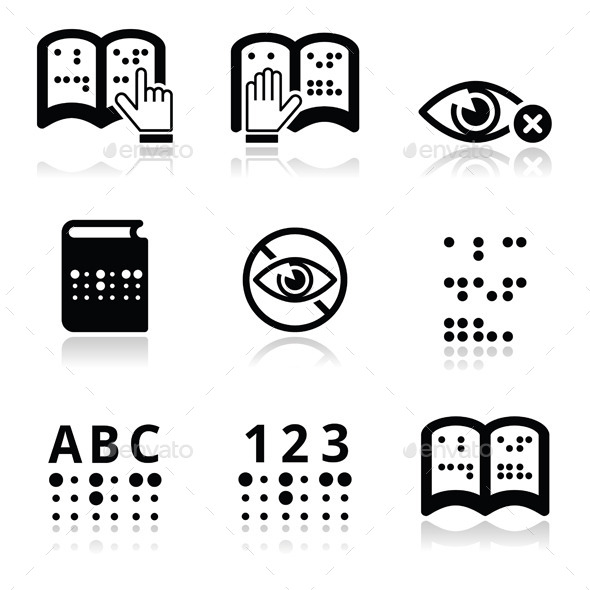 GraphicRiver Blindness Braille Writing System Icon Set 8793564 GraphicRiver Blindness Braille Writing System Icon Set 8793564