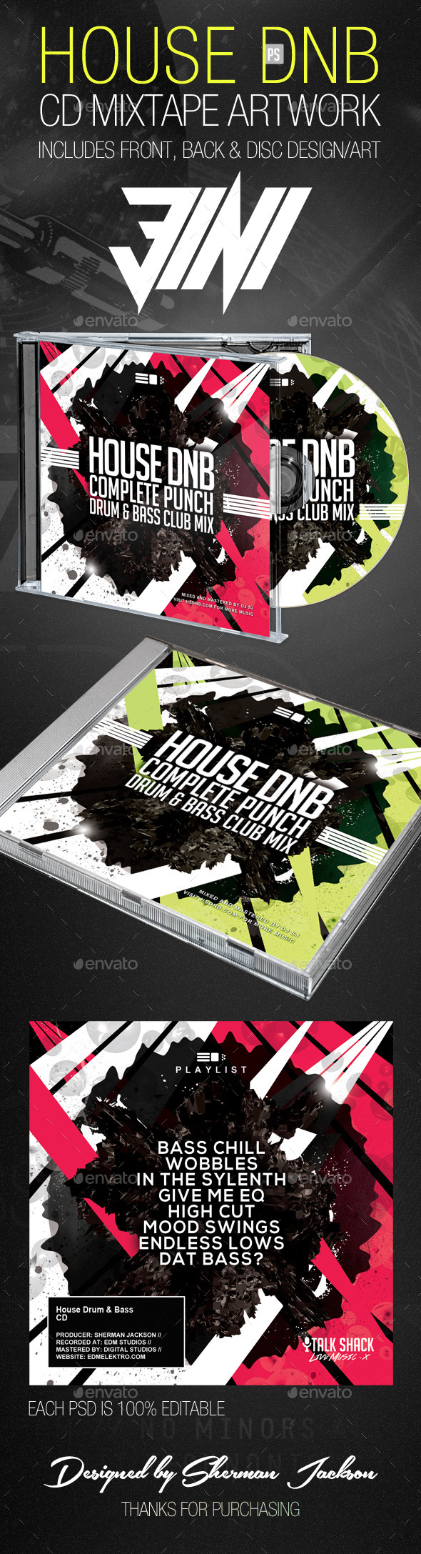 GraphicRiver House Drum n Bass CD Artwork Template 8793986 GraphicRiver House Drum n Bass CD Artwork Template 8793986