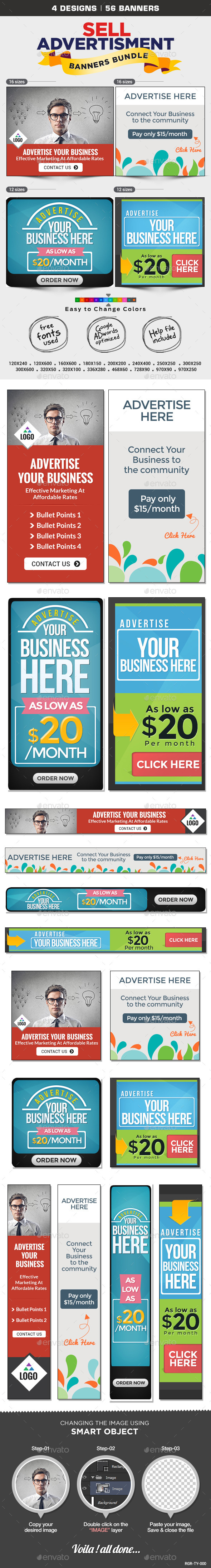 GraphicRiver Sell Your Ads Banner Design Bundle 4 Sets 8794071 GraphicRiver Sell Your Ads Banner Design Bundle 4 Sets 8794071