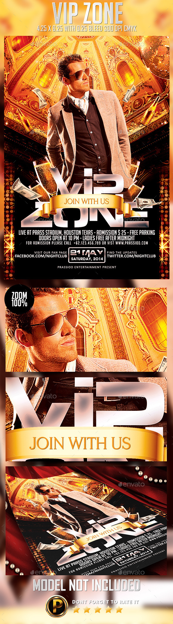 Vip Zone Flyer Template - Clubs & Parties Events