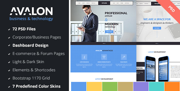 Avalon - Business & Technology PSD Template