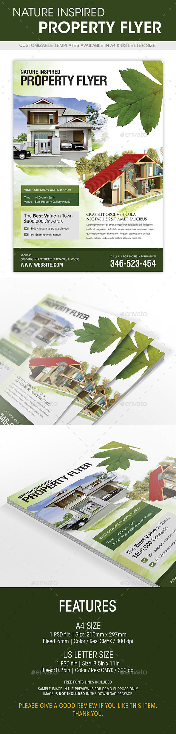 GraphicRiver Nature Inspired Property Flyer 8795804 GraphicRiver Nature Inspired Property Flyer 8795804