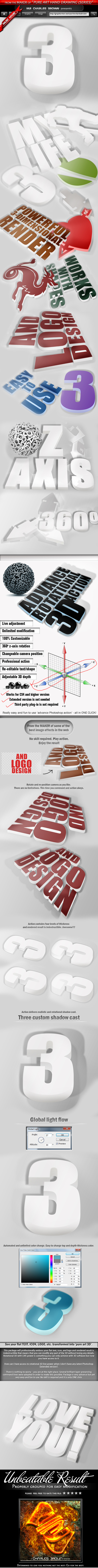 Advance Rotational 3D Action – Color Option - Text Effects Actions