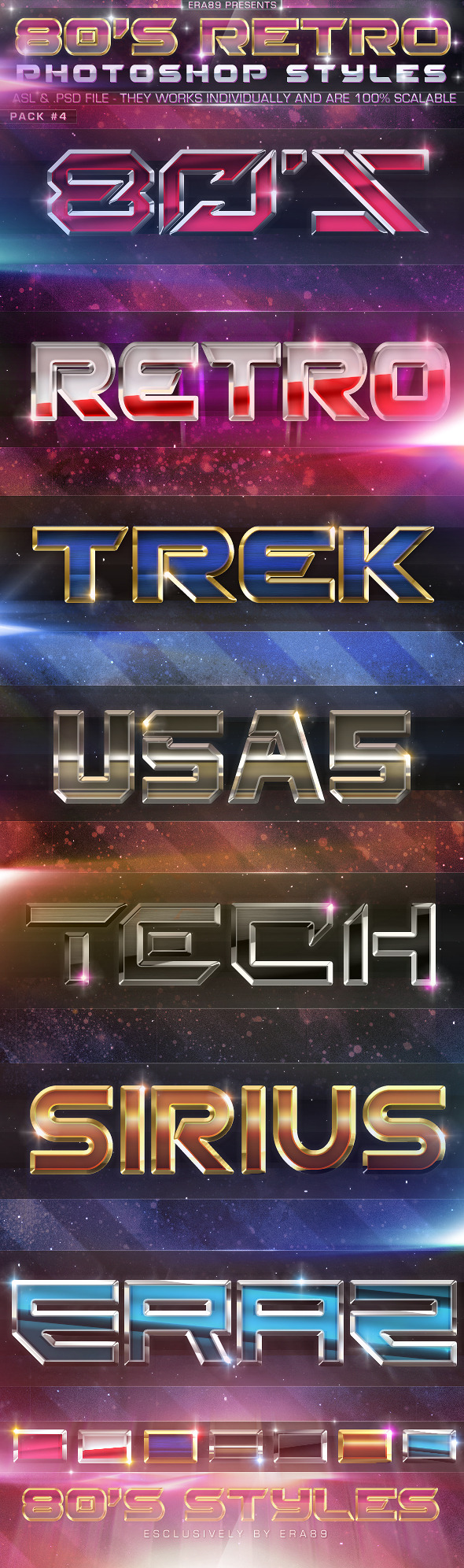 80 s Retro Photoshop Styles Pack 4 80 s Retro Photoshop Styles Pack 4