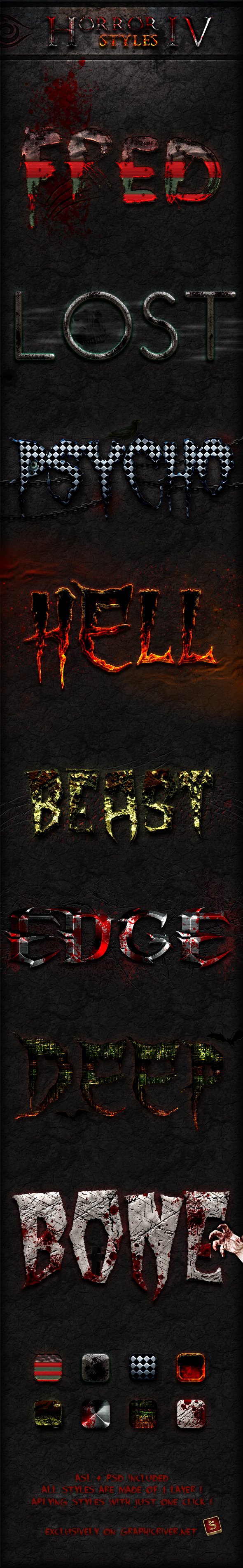 Horror Photoshop Styles - Part 4 - Styles Photoshop