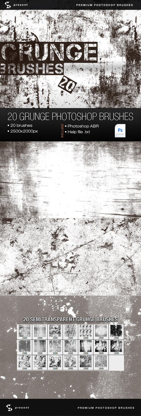 20 Grunge Brushes 20 Grunge Brushes