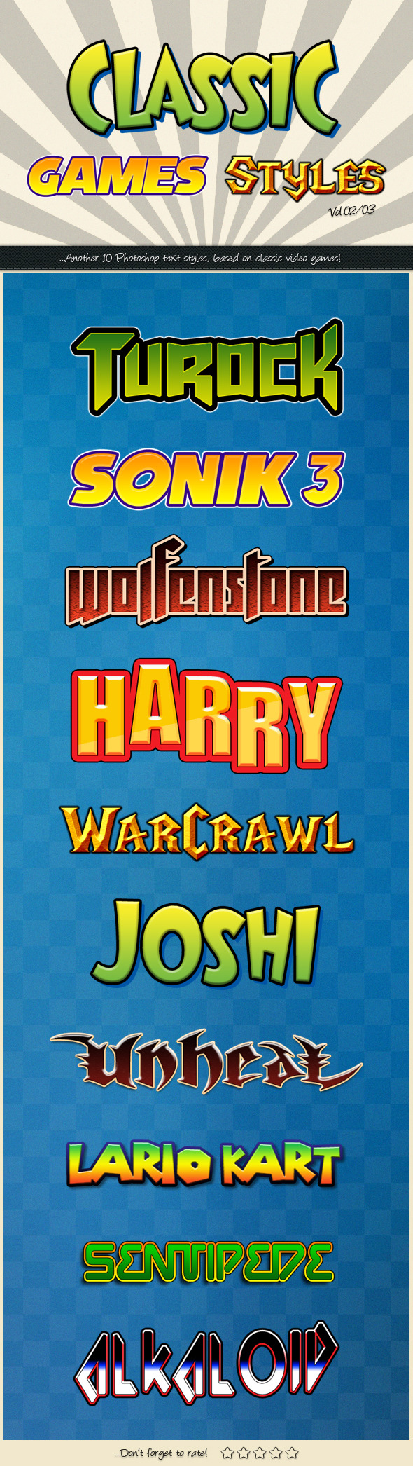 Photoshop Text Styles / Classic Games Vol.02 - Styles Photoshop