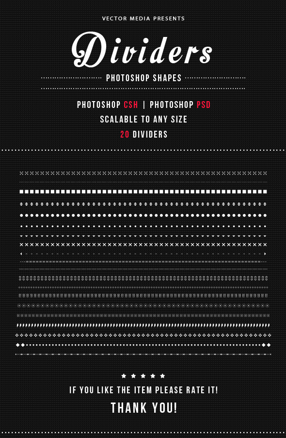 Dividers Photoshop Shapes Dividers Photoshop Shapes