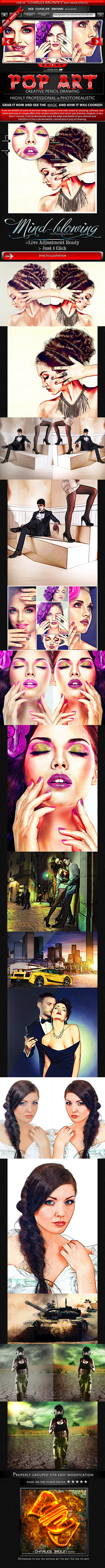 Creative Pop Art Pencil Drawing Creative Pop Art Pencil Drawing