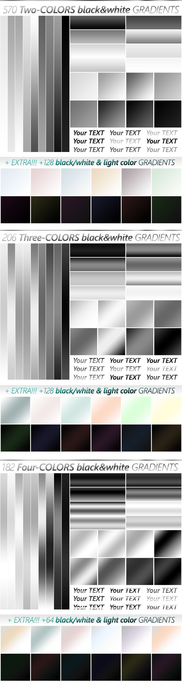 The Ultimate Black & White Gradients Collection - Photoshop Add-ons