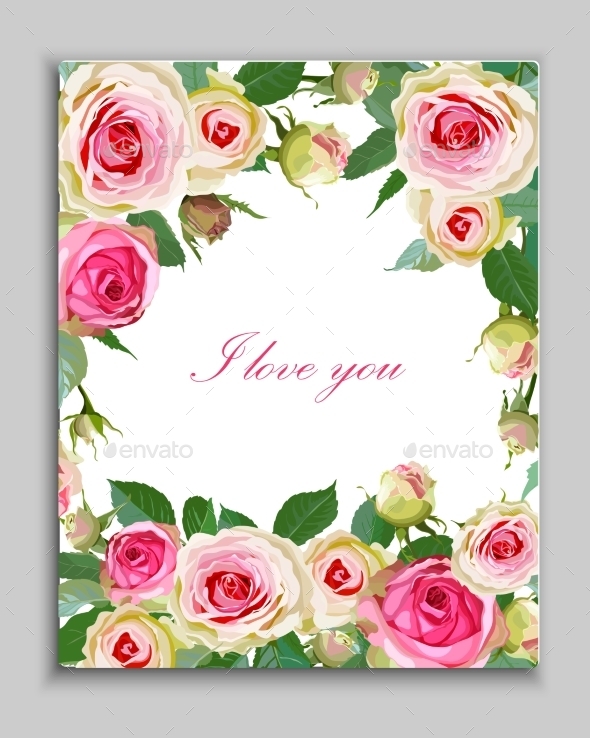GraphicRiver Floral Background with Vintage Label 8798148 GraphicRiver Floral Background with Vintage Label 8798148
