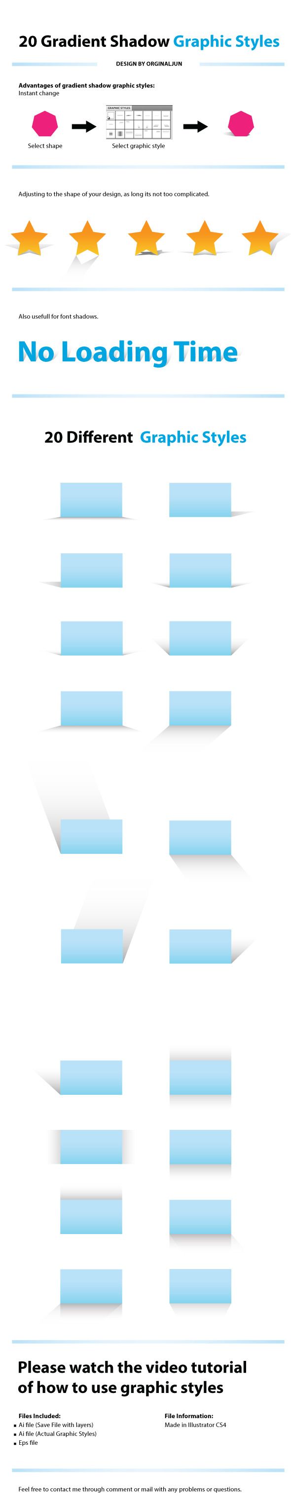 20 Gradient Shadow Graphic Styles 20 Gradient Shadow Graphic Styles