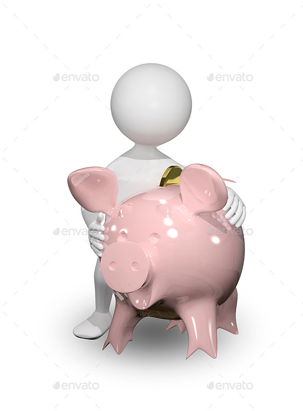 GraphicRiver Man with Piggy Bank 8798268 GraphicRiver Man with Piggy Bank 8798268
