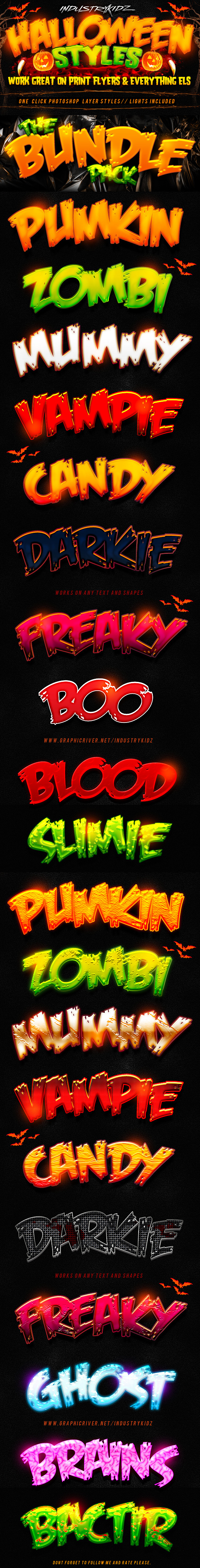 Halloween Photoshop Layer Styles Bundle - Add-ons